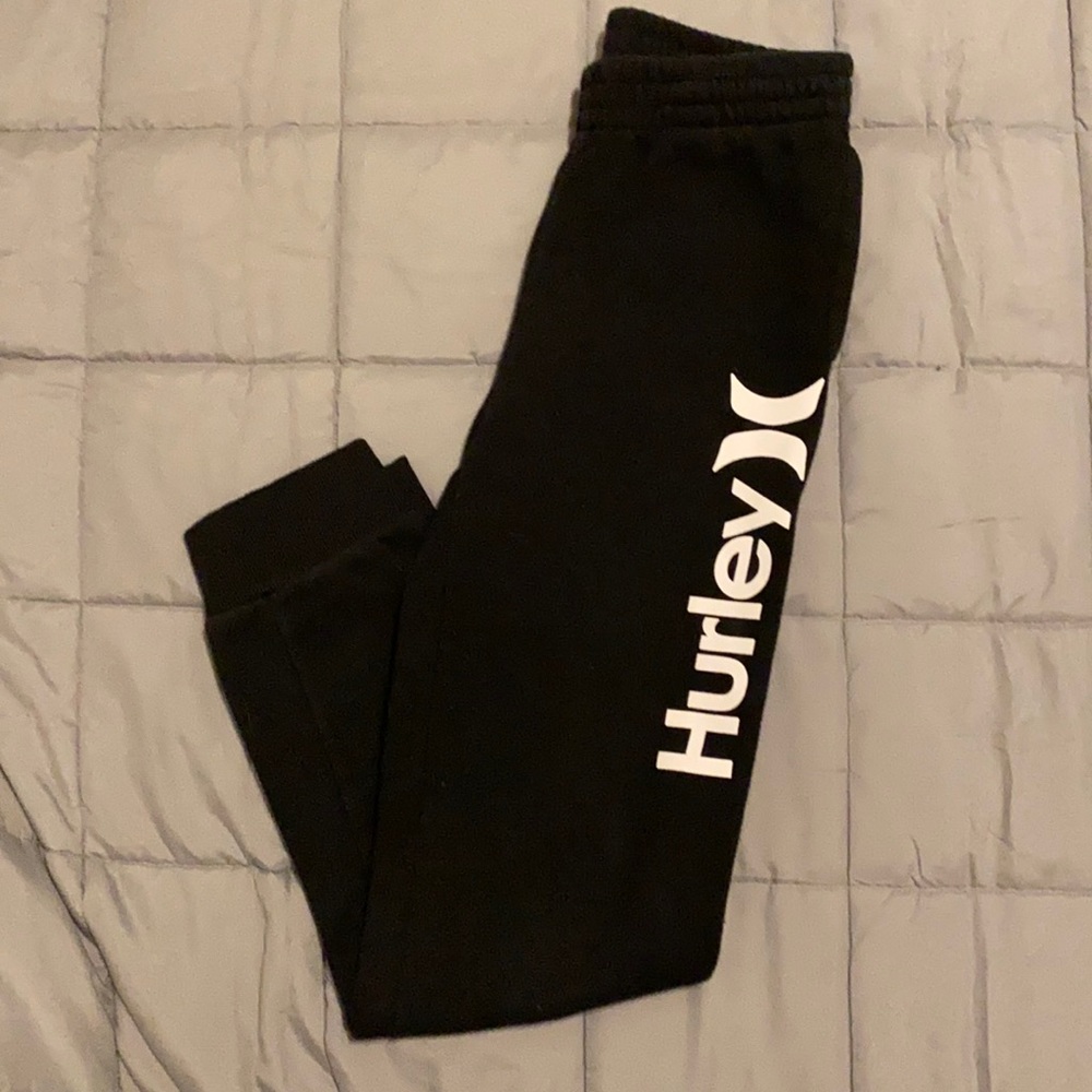 2 Hurley sweatpants black and grey both size:large